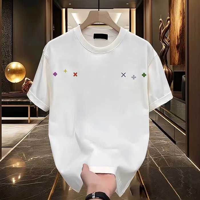 Summer New American Style Cool and Stylish Design Printed Plus Size Short Sleeved T-shirt for Mens Luxury Brand Plus Size Top X250306