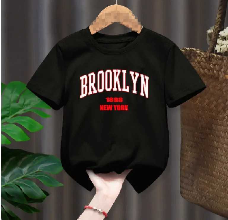 Brooklyn 1898 New York Funny Boy Girl T-shirts Children Letter Clothes Baby Red Harajuku T-shirts TopsT250306