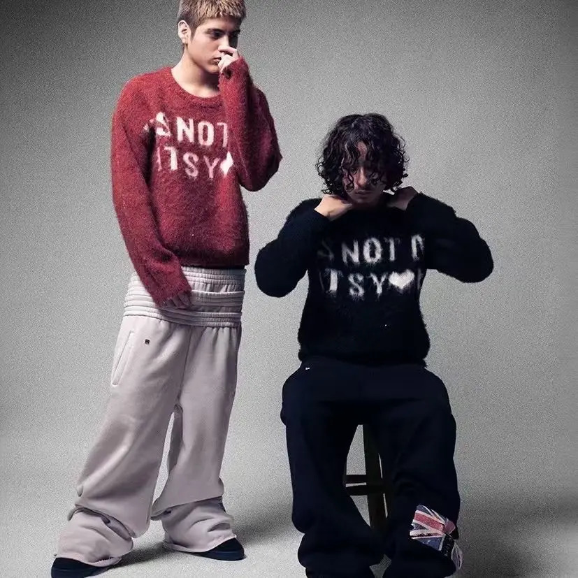 style casual pants youth trendy printed flag sweatpants ins comfortable high waist long 250306