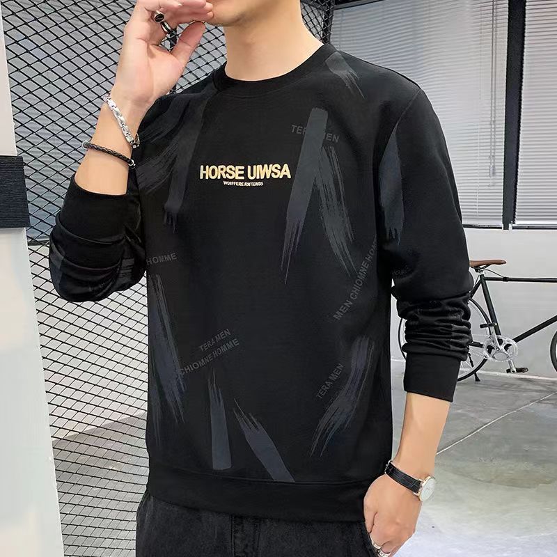 M5312 Sweatshirt men's new spring and autumn men's long-sleeved T-shirt trendy youth printed tops