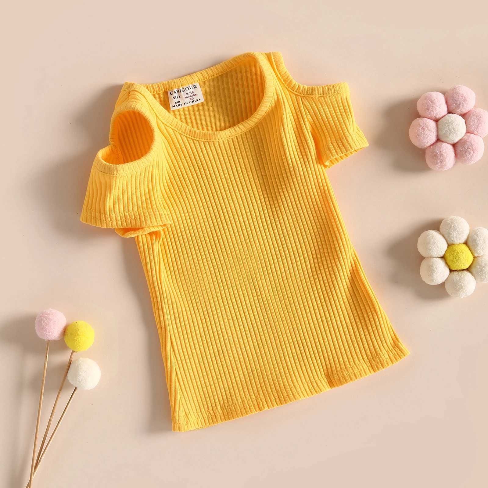 Pudcoco Kid Infant Shirts Short Sleeve Round Neck Knitting Street Party Casual Cutout Spring Summer Tops for Baby Girls 0-3TT250306
