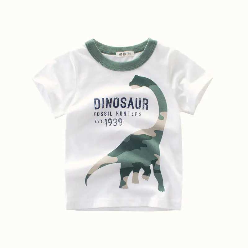 New Summer Children 3D Cartoon T-shirt for Boy Animal Printing Dinosaur Shark Boys T Shirt Girls Tops Tees Cartoon Kids ClothesT250306