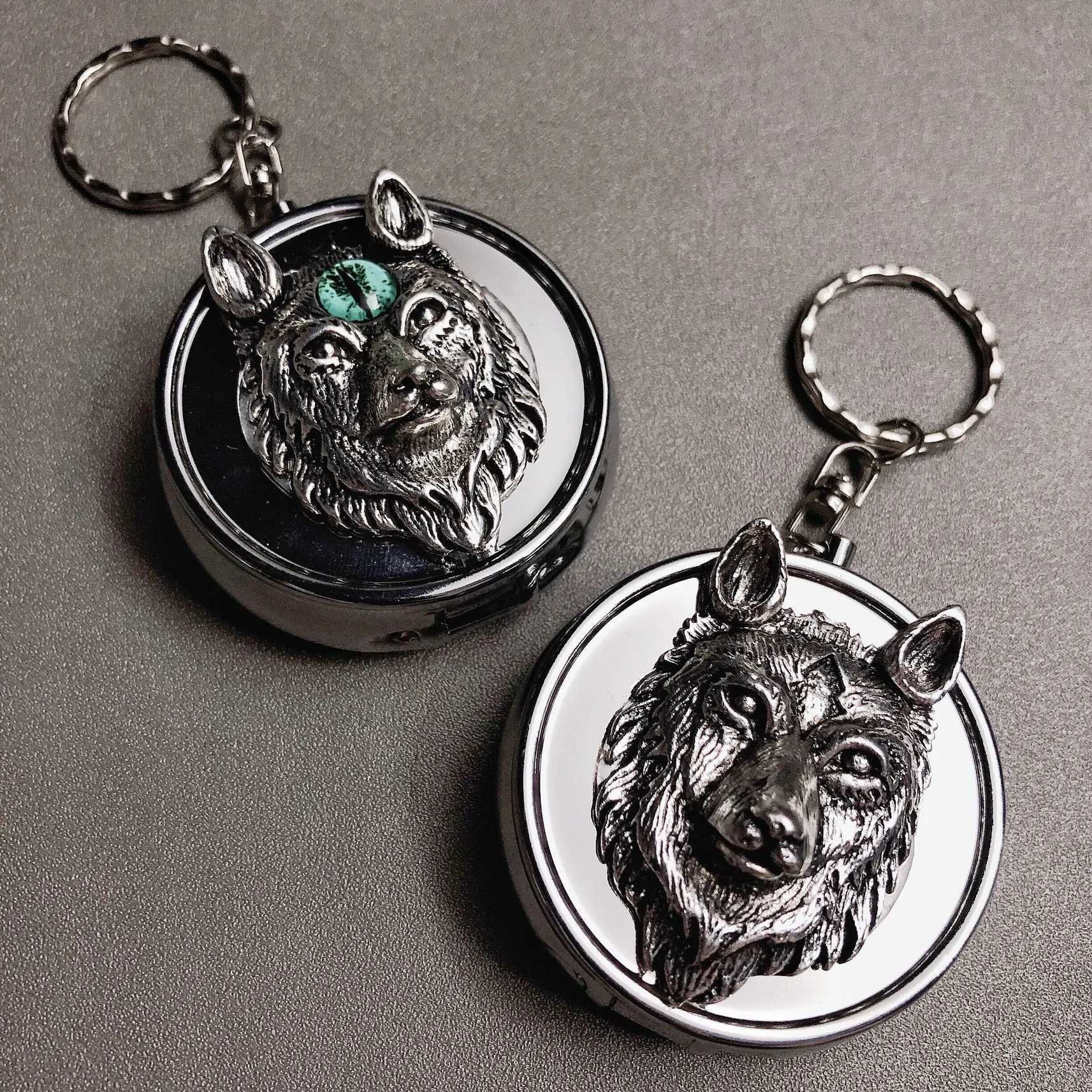 Mini Stainless Steel bee Ashtray Car Portable Metal Wolf pocket ashtray smell proof pocket ashtray pouch pocket ashtray keychainC250306