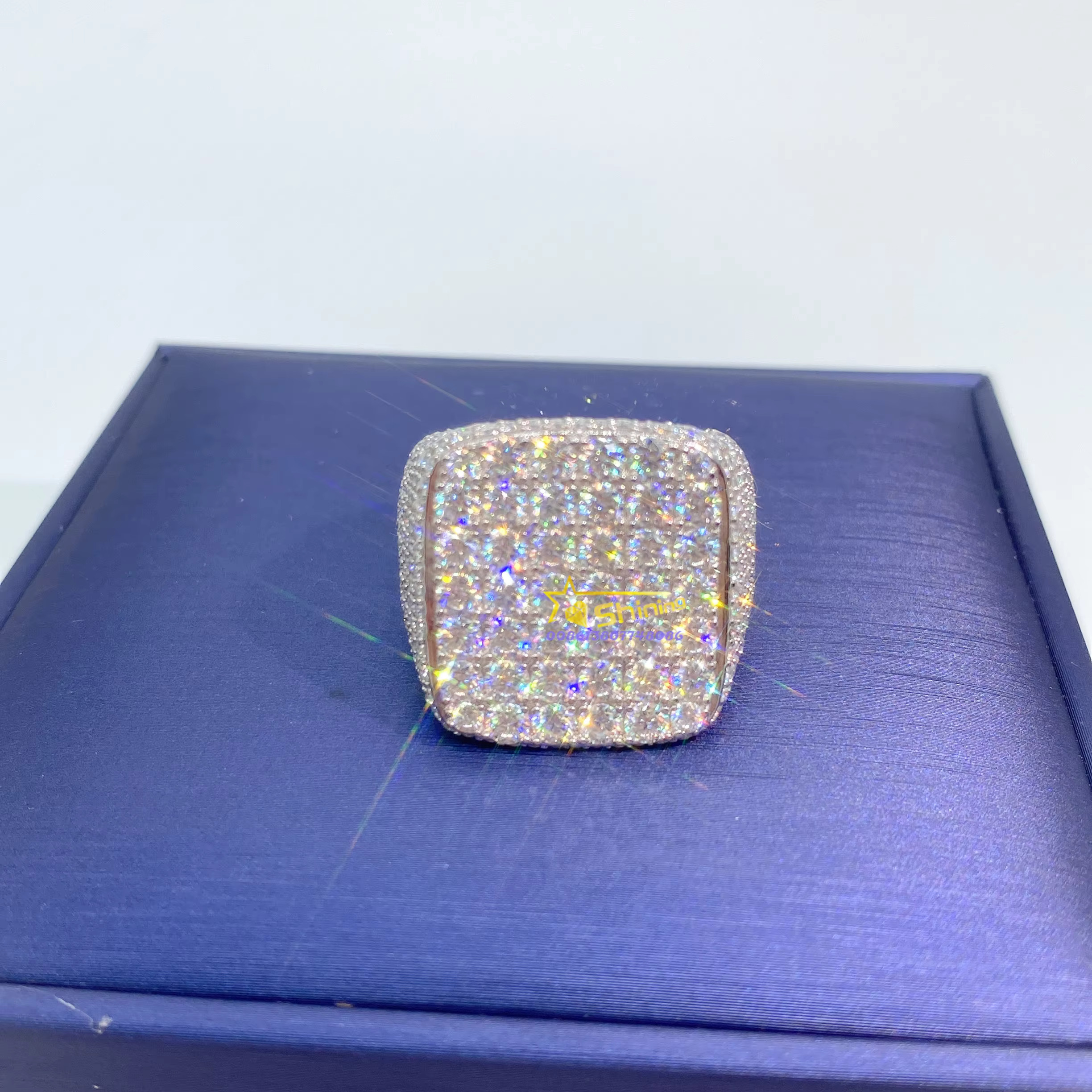 Bling Jewelry Wholesale Hip Hop Vvs Moissanite Lab Diamond Men Iced Out Ring