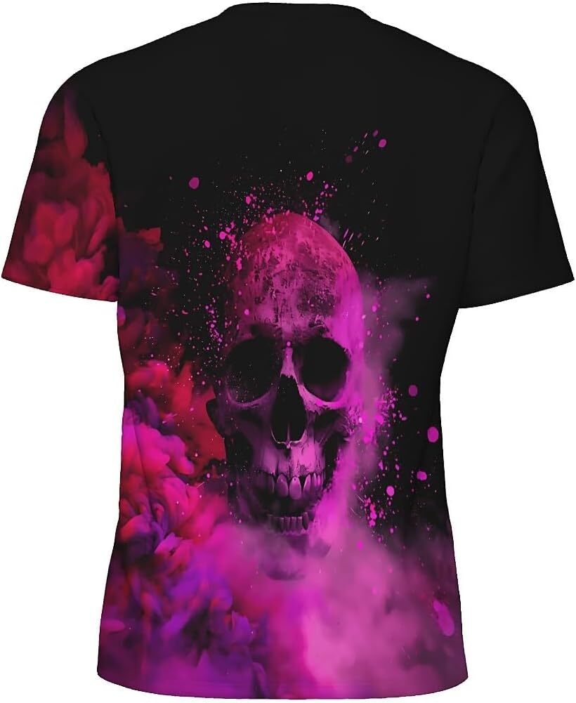 Mens T shirt Men's Novelty 3D Print Summer Short Sleeve T-Shirt Tee Shirt Wolves Purple Dark Moon tee Casual tops summer clothes