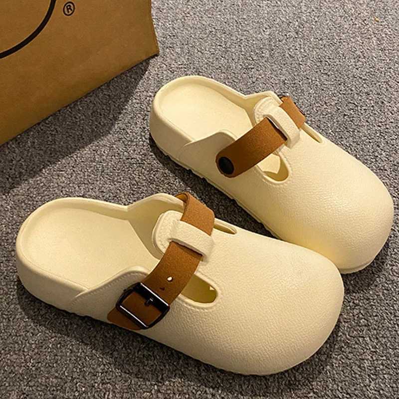 Bebealy Classic Wen s Slippers Wen Garden Shoes EVA Light Beach Sandals With Double Buckle Pool Slippers Shower Shoes Y250306