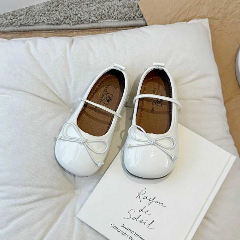 Round Toe Patent Leather Ballet Flats For Baby Girl Classic Bowknot Elastic Band Ballerina Shoes Toddler Kid Soft Dress ZapatosT250306