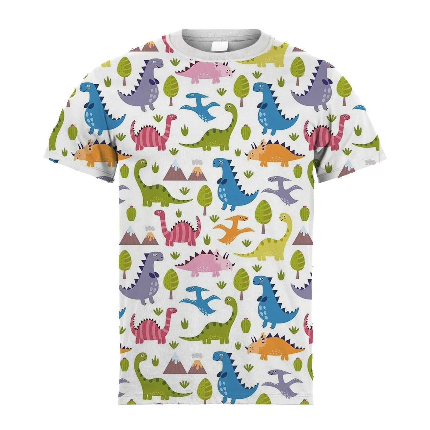 2024 Kids Girl Boy Clothes Dinosaur T-Shirt Summer Short Sleeve Tees Boy Clothes Casual Comfy T Shirt Tops Childrens ClothingT250306