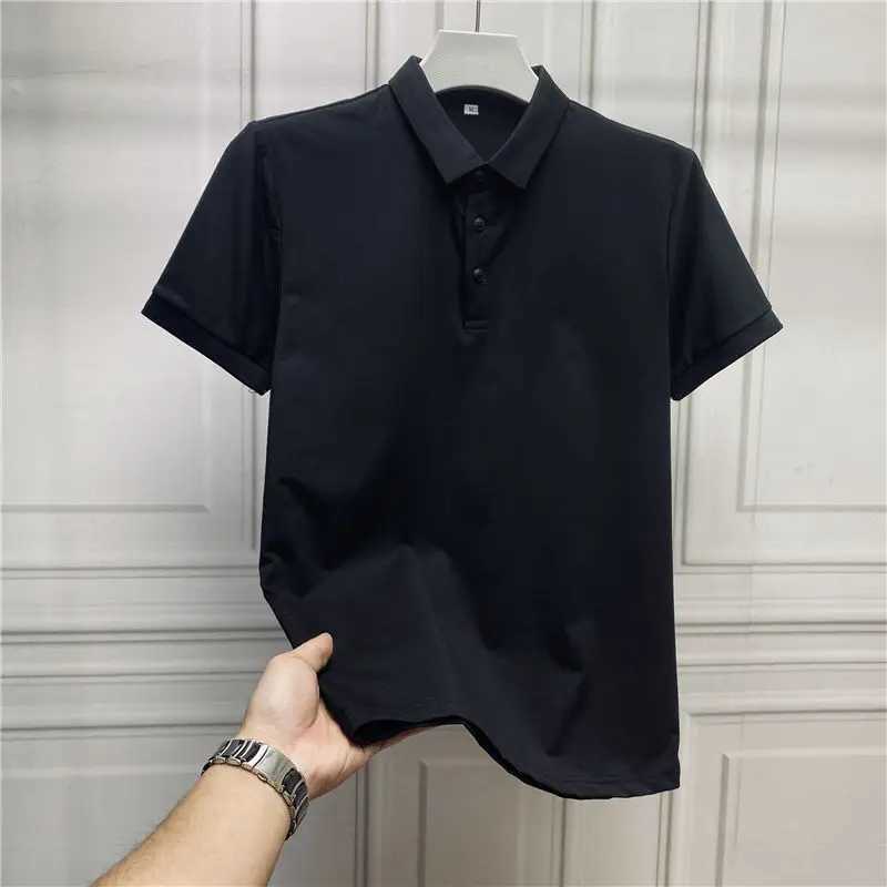 Mens Polo Shirt Summer Lapel Embroidered Short Sleeve T-shirt Patchwork Button Business Casual Versatile Fashion New Trendy Top X250306