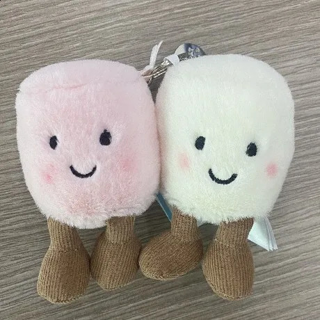 Fun Marshmallow Keychain Candy Two Tone Cute Soft Two Tone Keychain Bag Pendant Accessories Dolls Pendant Xmas Gifts 250305