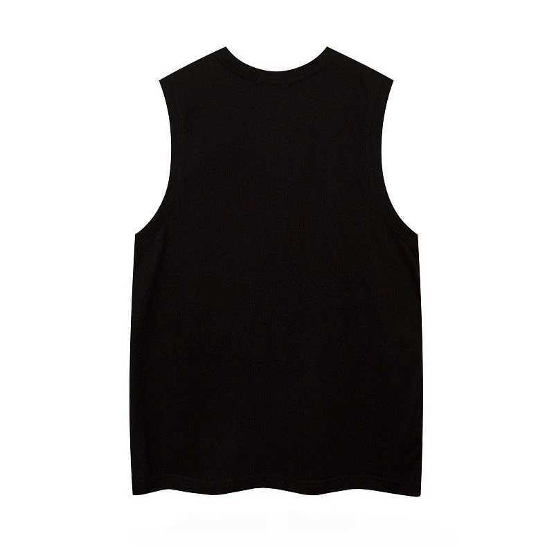 Mens Summer O-neck Sleeveless Short Sleeved Gothic Cross Printed Vests Trendy High Street American Retro Loose Casual Tank TopsT250318