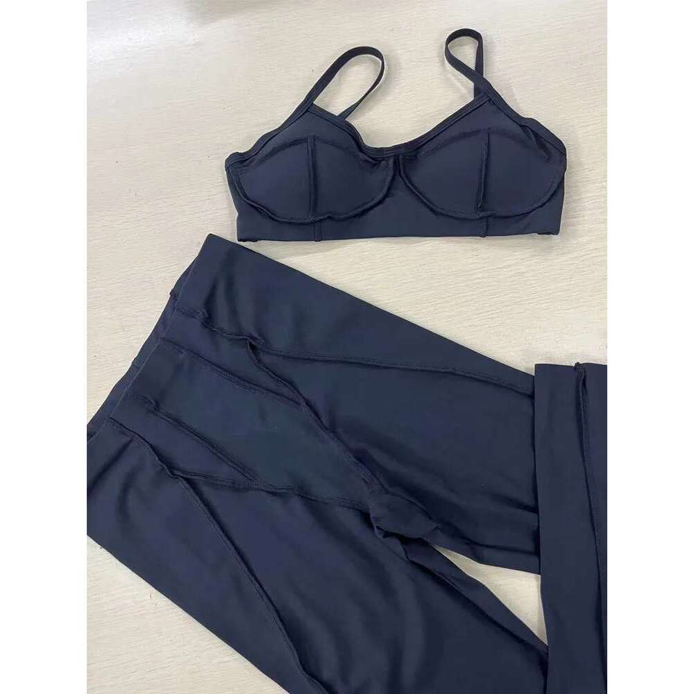 New Yoga Set Women Tracksuit Workout Athletic Suit Gym Push Up Legging Fiess Bra Sports Active Wear KLMY