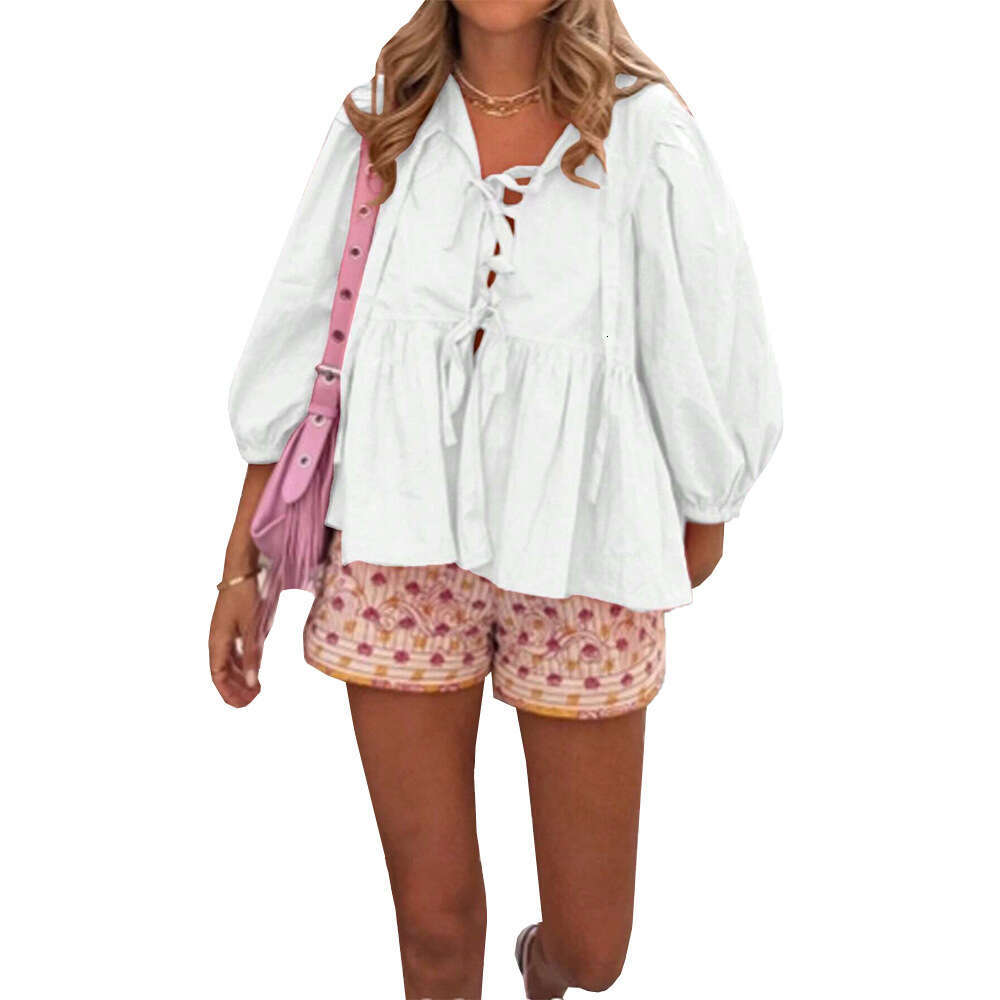 International Station Elegant Style Lantern Shirt Autumn/Winter Loose Fashion Versatile Long Sleeve Top KLMY