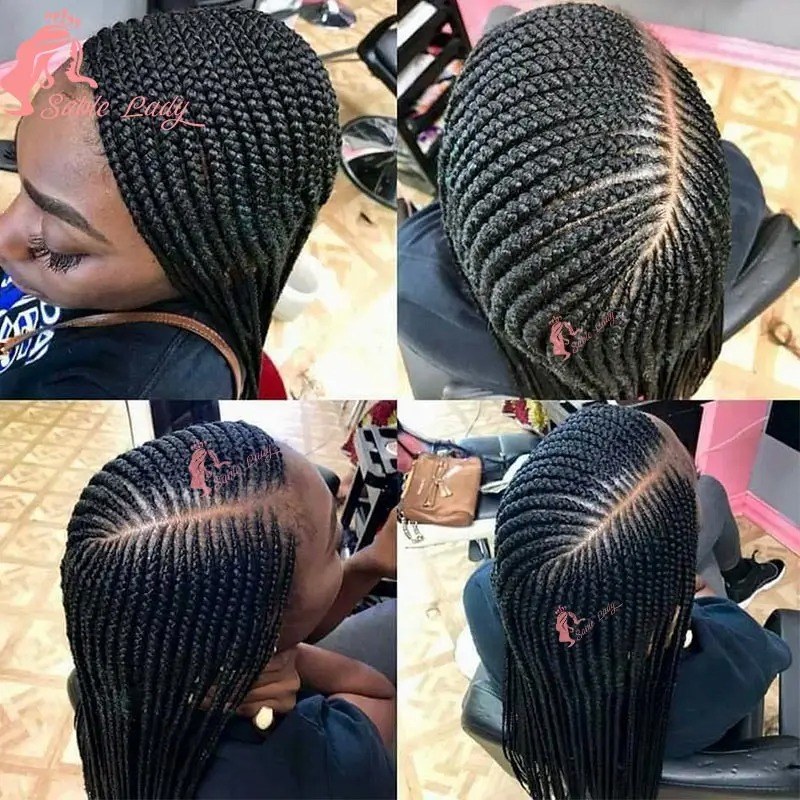 Free shipping Long Brazilian hair HD Lace Front Wigs Cornrow Knotless Box Braided Wig with Baby Crochet Hair for Black Women