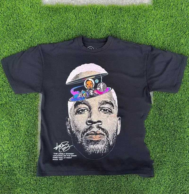 American Trendy Hip Hop Street Style T-Shirt Unisex Celebrity Portrait Print Tee And Photo Top Plus Size Clothing Adult/Kids X250306