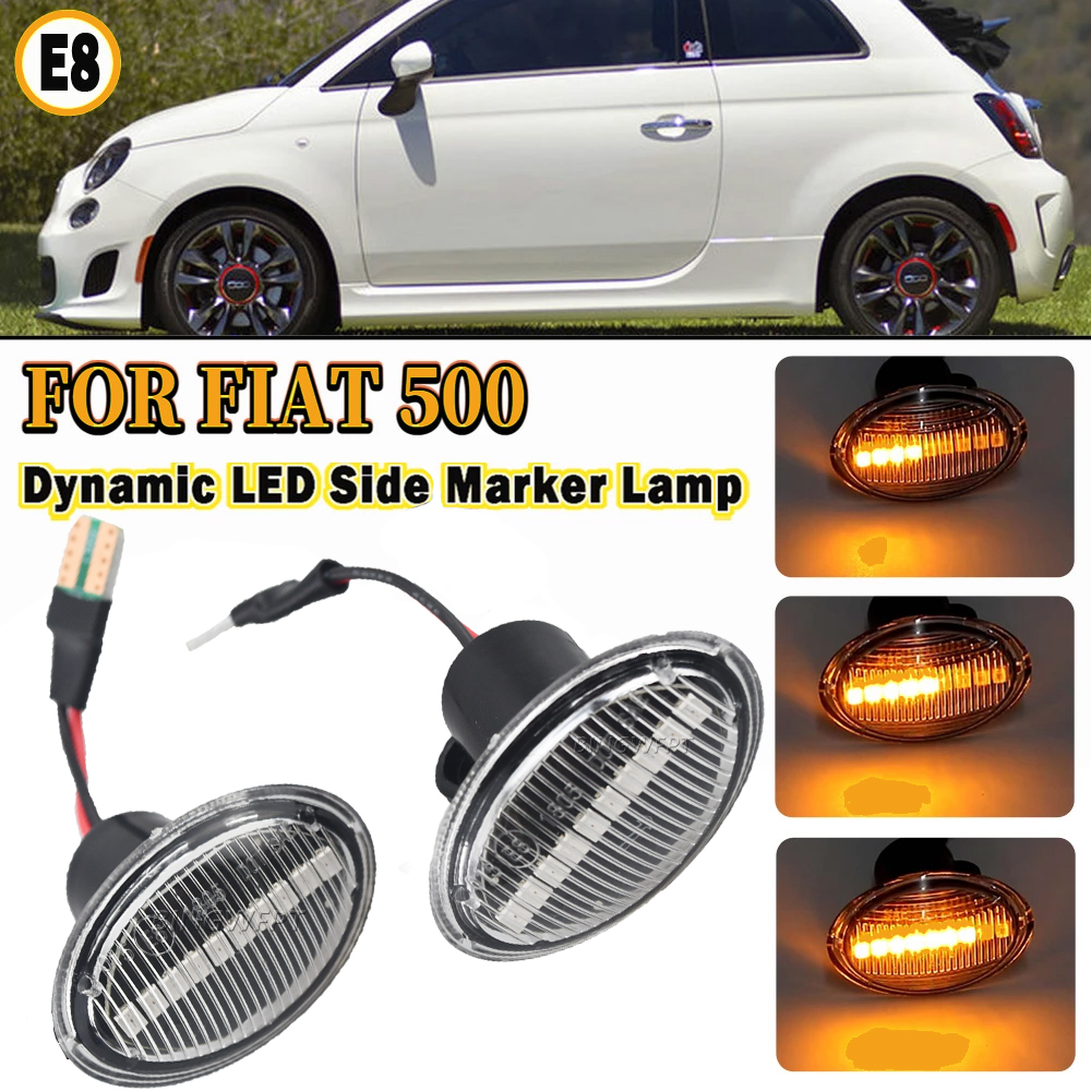 New Side Marker Lights Turn Signal For FIAT 500 500C 500L LED Dynamic Lamps For Abarth 500 595 695 Car Fender Lights