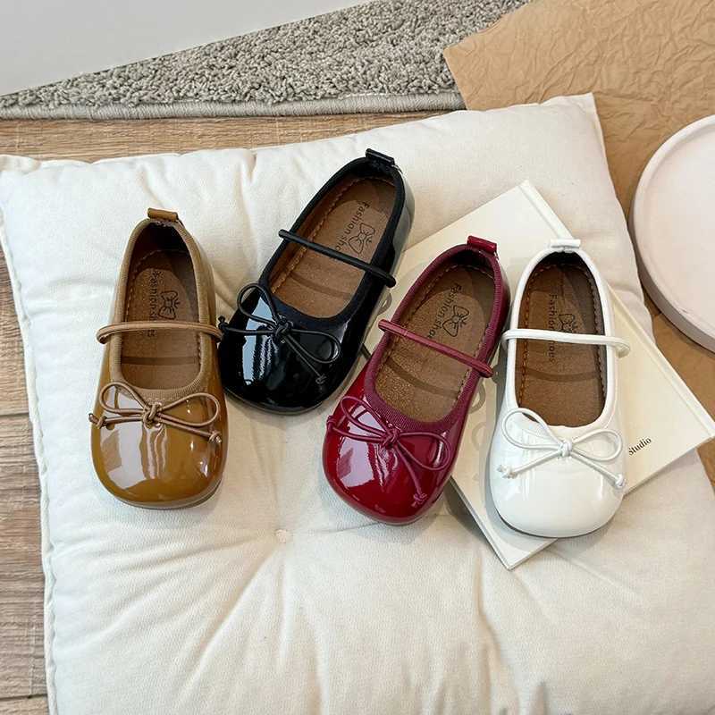 Round Toe Patent Leather Ballet Flats For Baby Girl Classic Bowknot Elastic Band Ballerina Shoes Toddler Kid Soft Dress ZapatosT250306