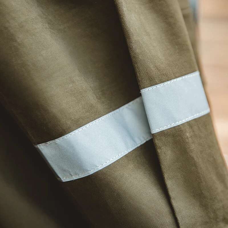 Maden Vintage Corduroy Turn-Down Trench Coat For Men Autumn Dark Green Mid-Length Jacket Men's Loose-Fit Outerwear Streetwear