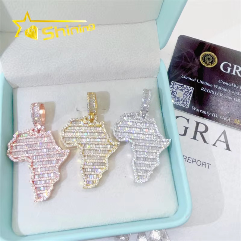 Gra Certificated Diamond 925 Sterling Silver Vvs Moissanite Pendants Men Pendant