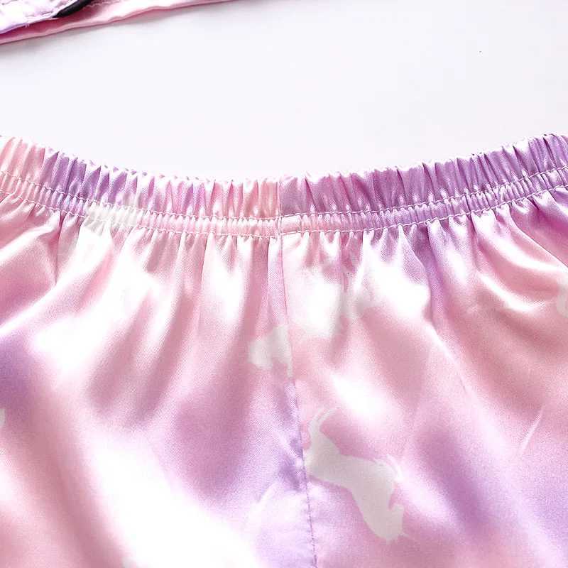 Childrens Pajamas Sets Baby Suit Kids Clothes Toddler Boys Girls Summer Ice Silk Satin Sleepwear Casual Home Wear 1 2 3 4 Years M250306