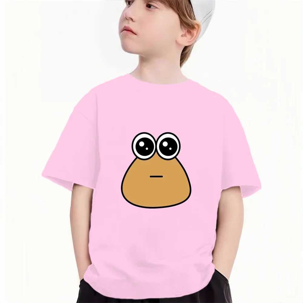 Children TShirt Affordable Soft Cute Fashion for Kids POU Cartoon Print Casual Fit Versatile Gift for Boy Girl Korean Style TeeT250306