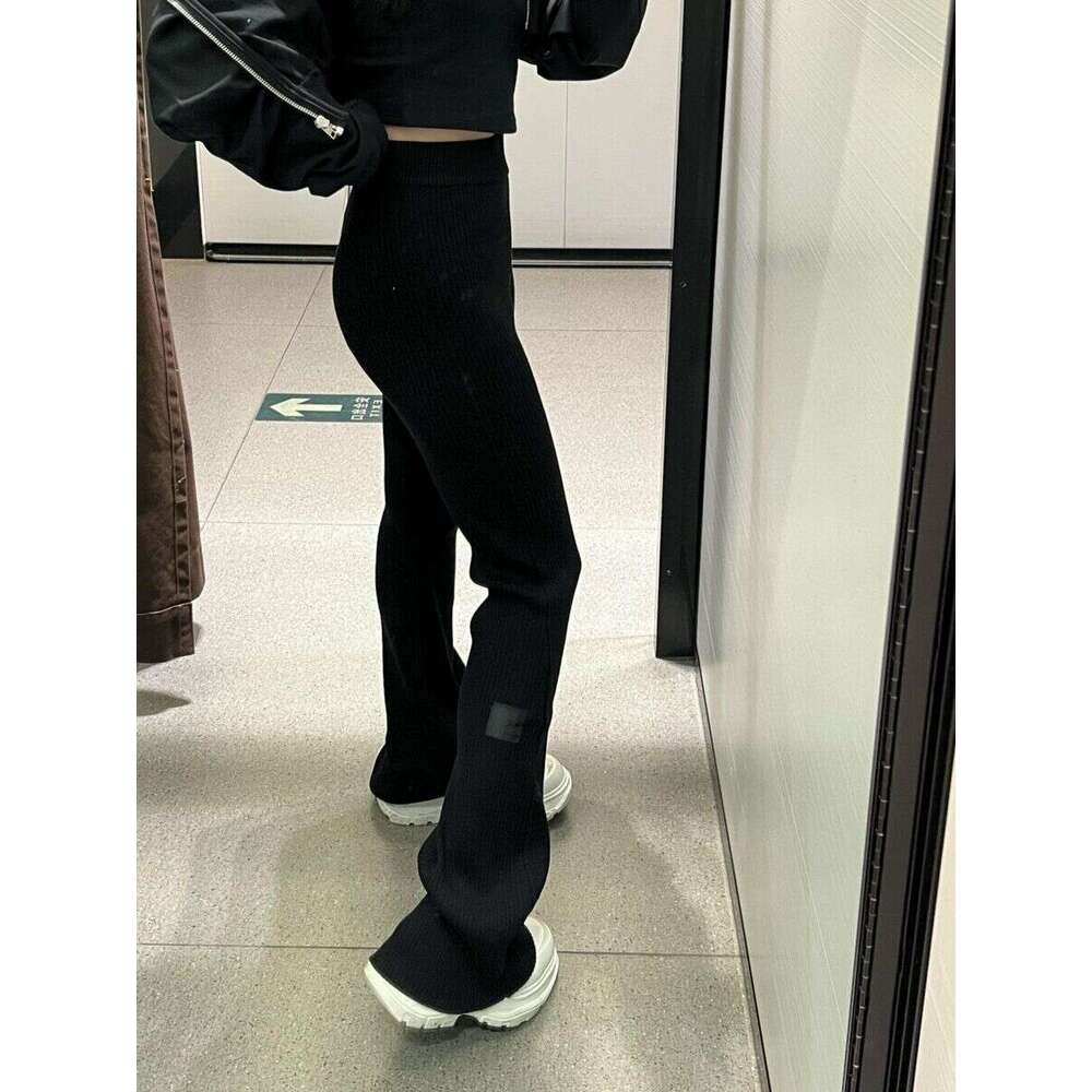 New Leg Knitted Or Hing Micro Flared Pants For Women, High Waisted Slim Fit And Lazy Casual Pants, Spicy Girl