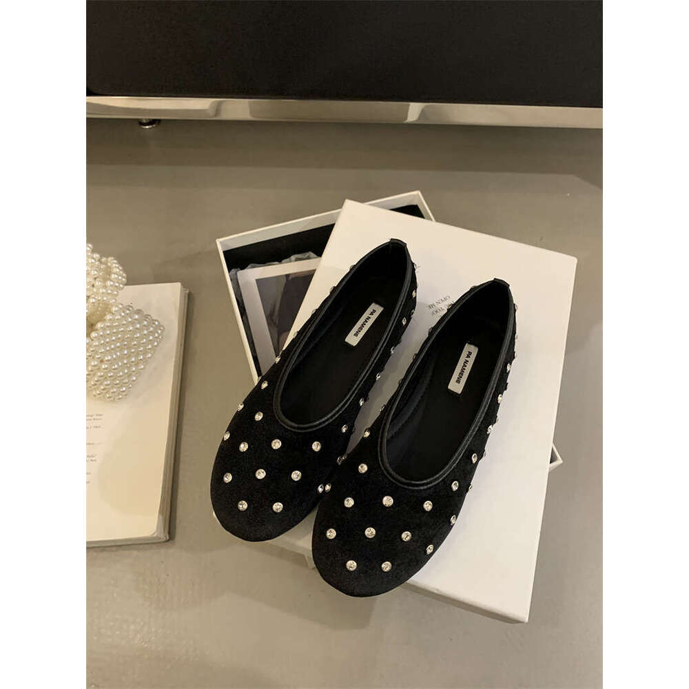2024 Autumn/Winter New Shallow Versatile Ballet Fashion Water Diamond Mary Jane Single Shoes for Women