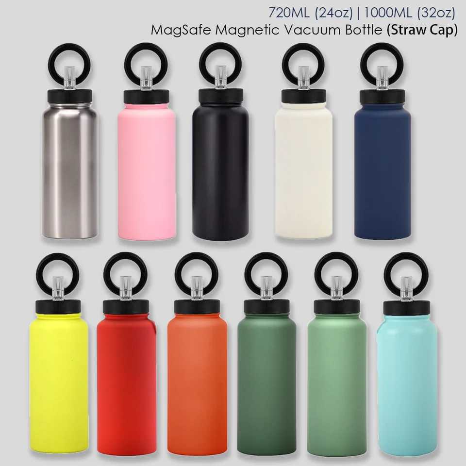 PuraCool Personalized Magsafe Water Bottle with Phone Holder 720ML 000ML 24oz 32oz Magnetic Vacuum Sheet Customized NameW250306