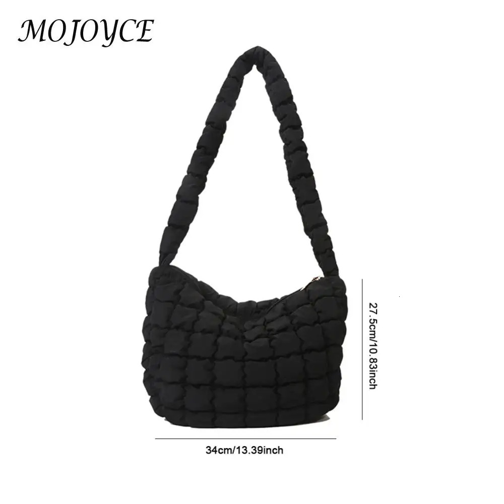 Fashionable Ladies Quilted Pleated Sling Bag Large Capacity Versatile Cloud Purse Stylish Handbag for All Occasions 250306