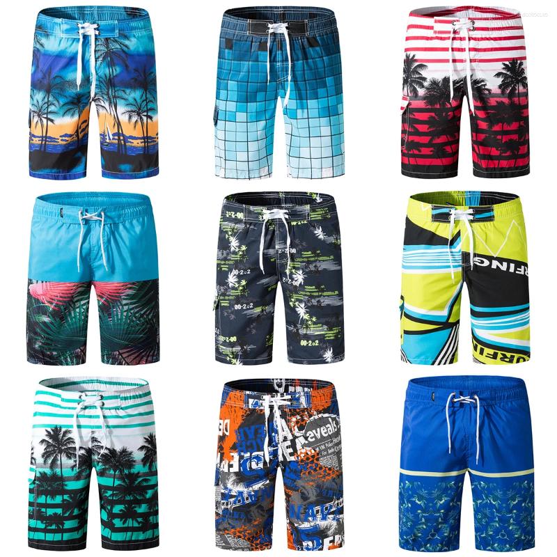 Short Homme Séchage Rapide Plage Été Imprimé Mode Boardshort Bermuda Large Maillot Doublé