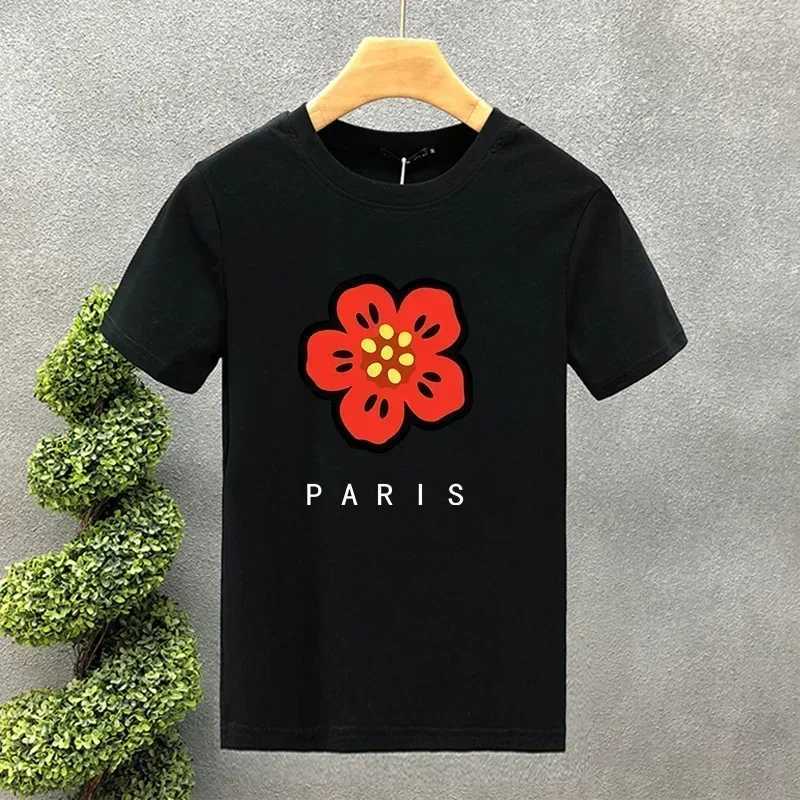 2024 Luxury Paris Mens T-shirt Flower Cotton High Quality Creative Printed Summer T-shirt Brand Top Unisex Super Large S-7XL X250306