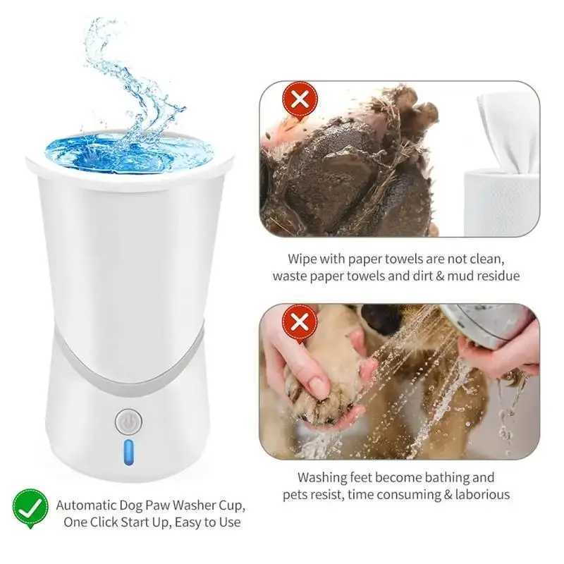Automatic Dog Paws Cleaner Pet Foot Washer Cup Portable Paw Cleaner for Small and Medium-Sized Dogs Silicone Dog Paw Cleaner Cup M250306