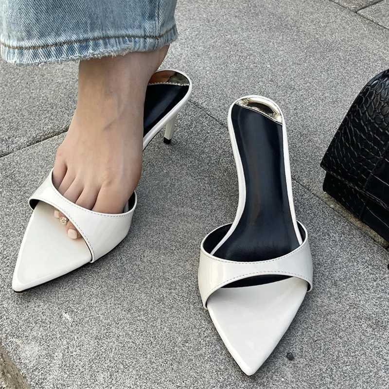 Like Summer Fi Low Thin H Wen Slippers Gladiator Sandals Cozy Patent Leather Pointed Toe Slip- Slides Shoes Mens Y250306