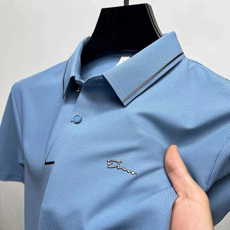High quality ice silk breathable POLO shirt mens short sLeeved T-shirt summer fashion brand embroidered shirt mens luxury top X250306