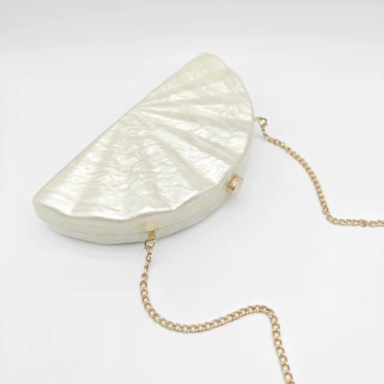 Women's New Diagonal Cross Semi-Circular Fan-Shaped Bag, Vintage lucite evening bag