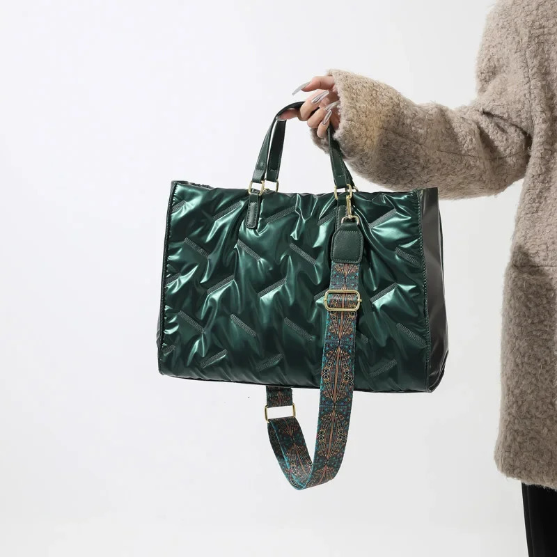 Women Winter Shoulder Bags Space Down Bags Cotton Padded Large Fashion Crossbody Bag Female Casual Puffy Handbag 250306