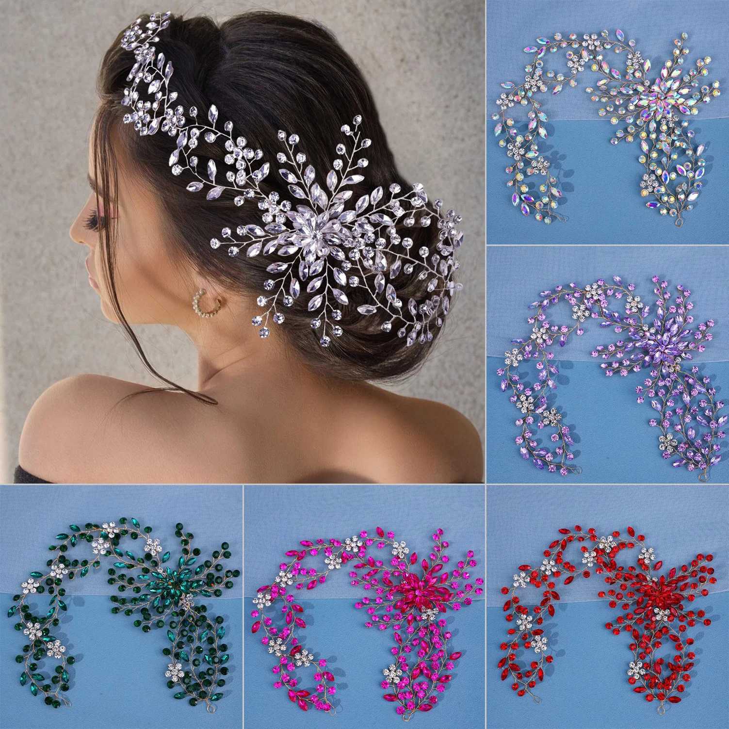 Luxury Fashion Bridal Band Dress Wedding Hair Accessories Rhinestone Hair Decoration Jewelry Hair Accessories X250306