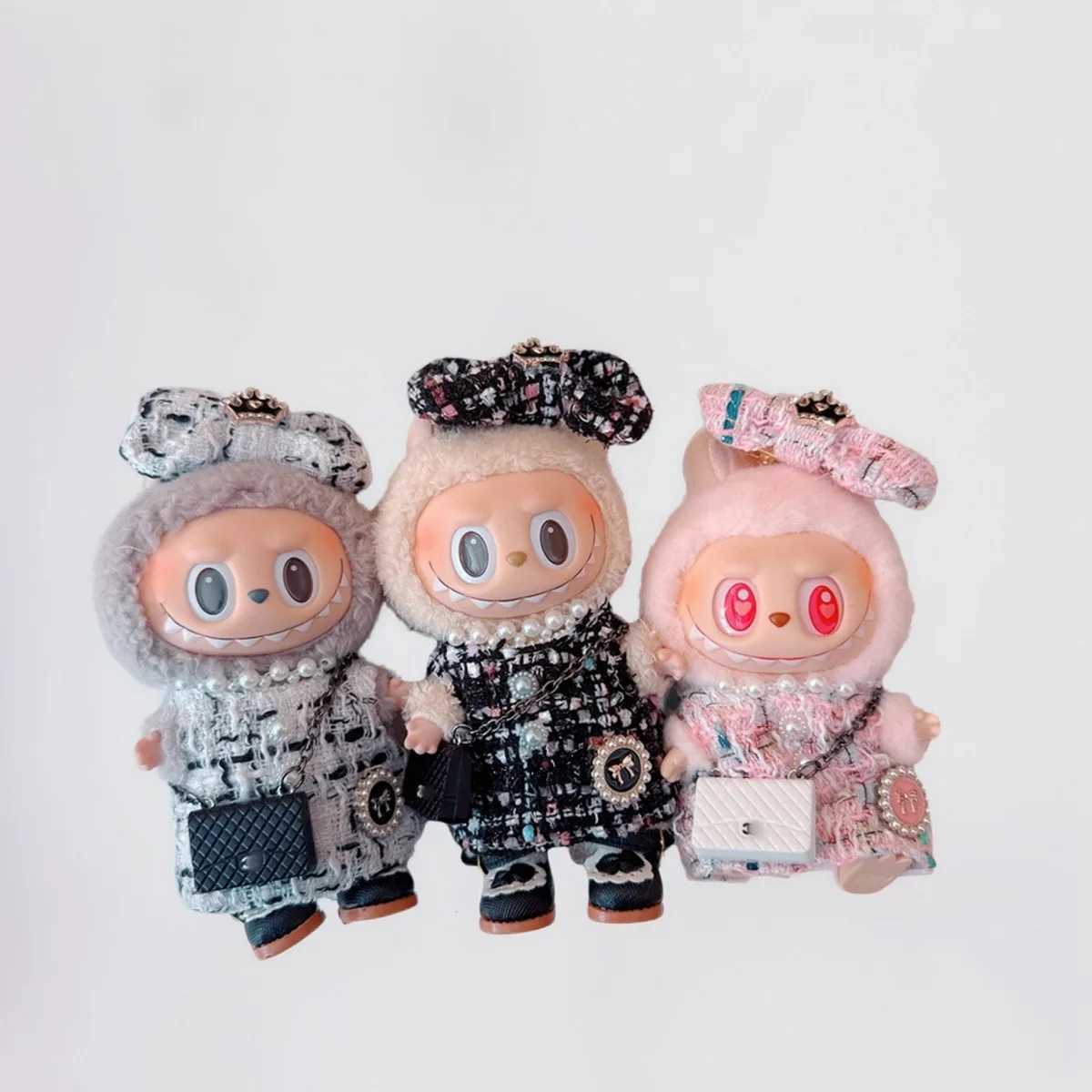 17cm Mini Doll Clothes Cute Shoes and Clothes Dress Up 17cm Labubu II Dolls Clothes Doll Accessories Sitting Party Game Gift ToyT250306