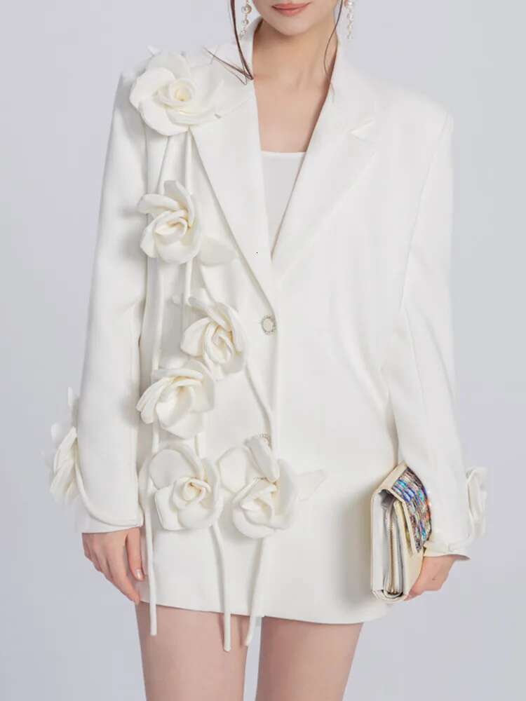 SHENGPALAE Three-D Wer Spliced Blazers For Women Niche Design Solid Color Versatile Suit Jacket Spring 2024 New Trendy 5R8937