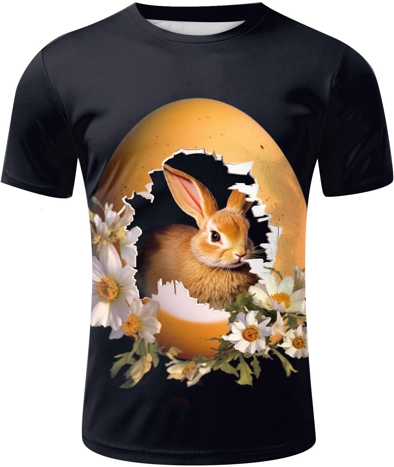 Mens T shirt Easter T Shirts for Men Fashion Mens Digital 3D Printed T Shirt Short Sleeved Shirt Top Lapel Fitted Shirts Men Trendy tee Casual tops su