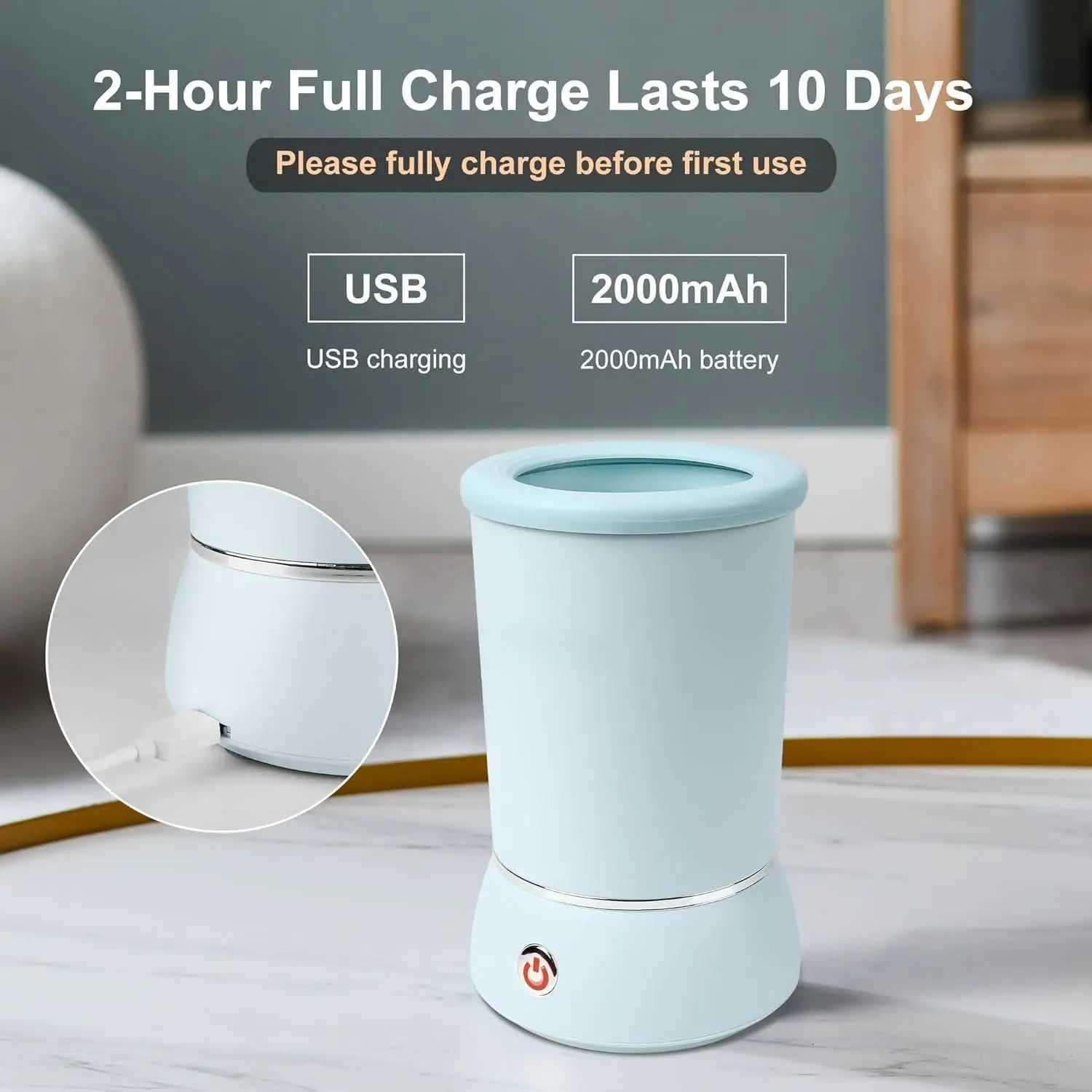 Automatic Dog Paw Cleaner And Massager Electric Dogs Paws Washer Cup Pet Foot Cleaning Machine USB Rechargeable Blue White M250306