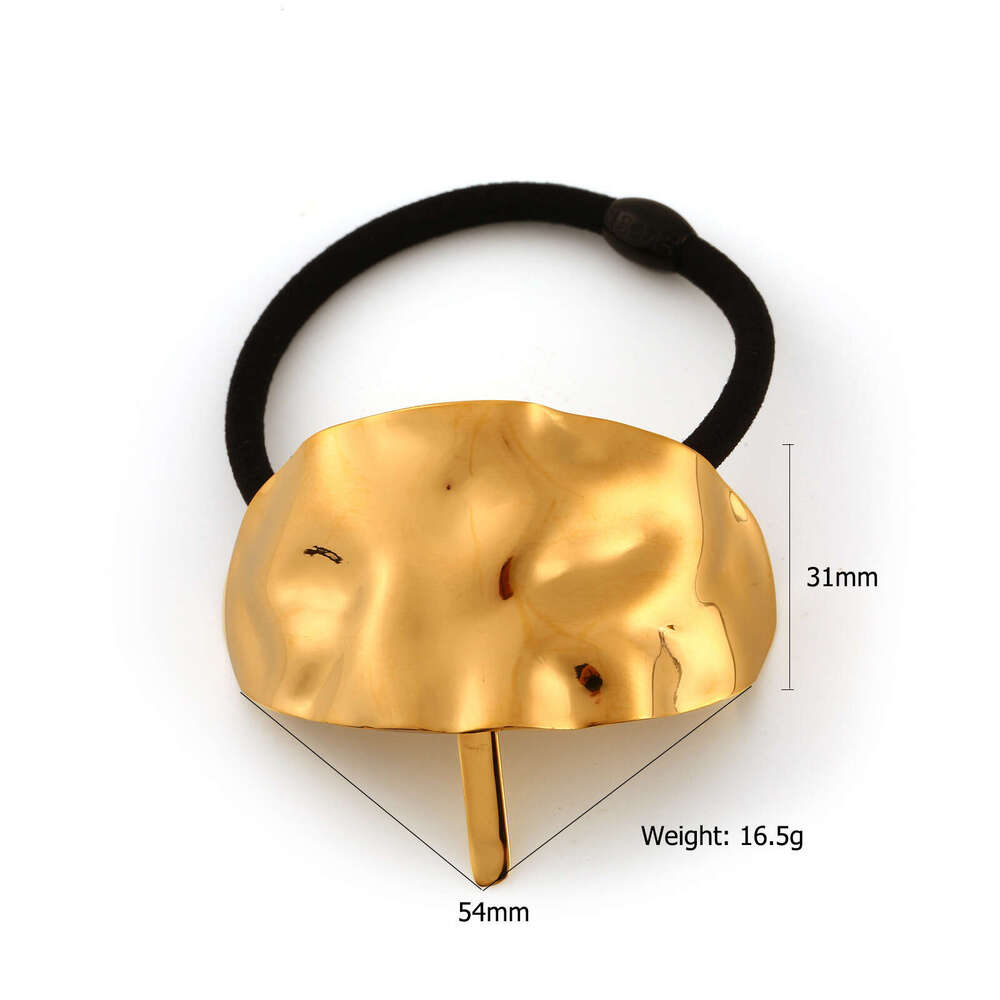 New minimalist stainless steel headband, fashionable and high-end style, ponytail tied hair tie, black headband