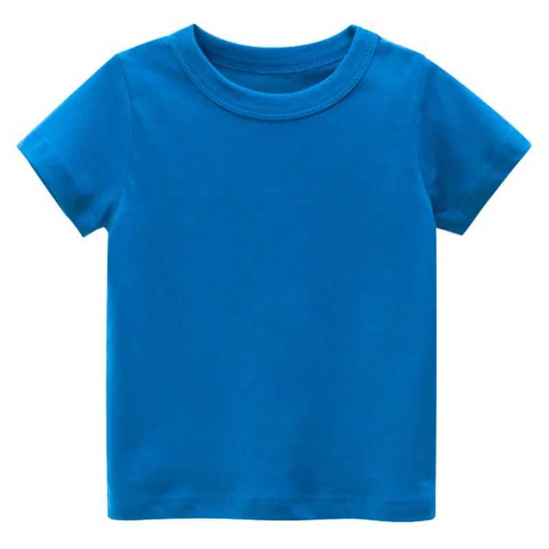 Kids Plain T Shirt Tops for Child Boys Girls Baby Toddler Solid Blank Cotton Clothes White Black Children Summer Tees 1-8 YearsT250306
