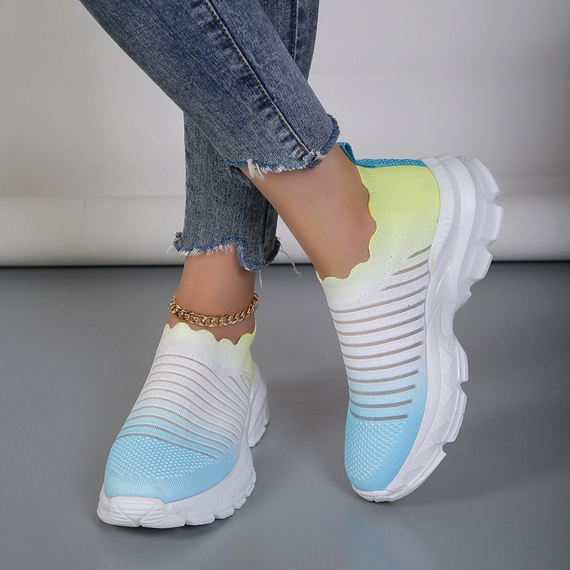 Casual 2025 Single Shoes Summer Mesh Gradient Women's New Large Size ddmykukumalu