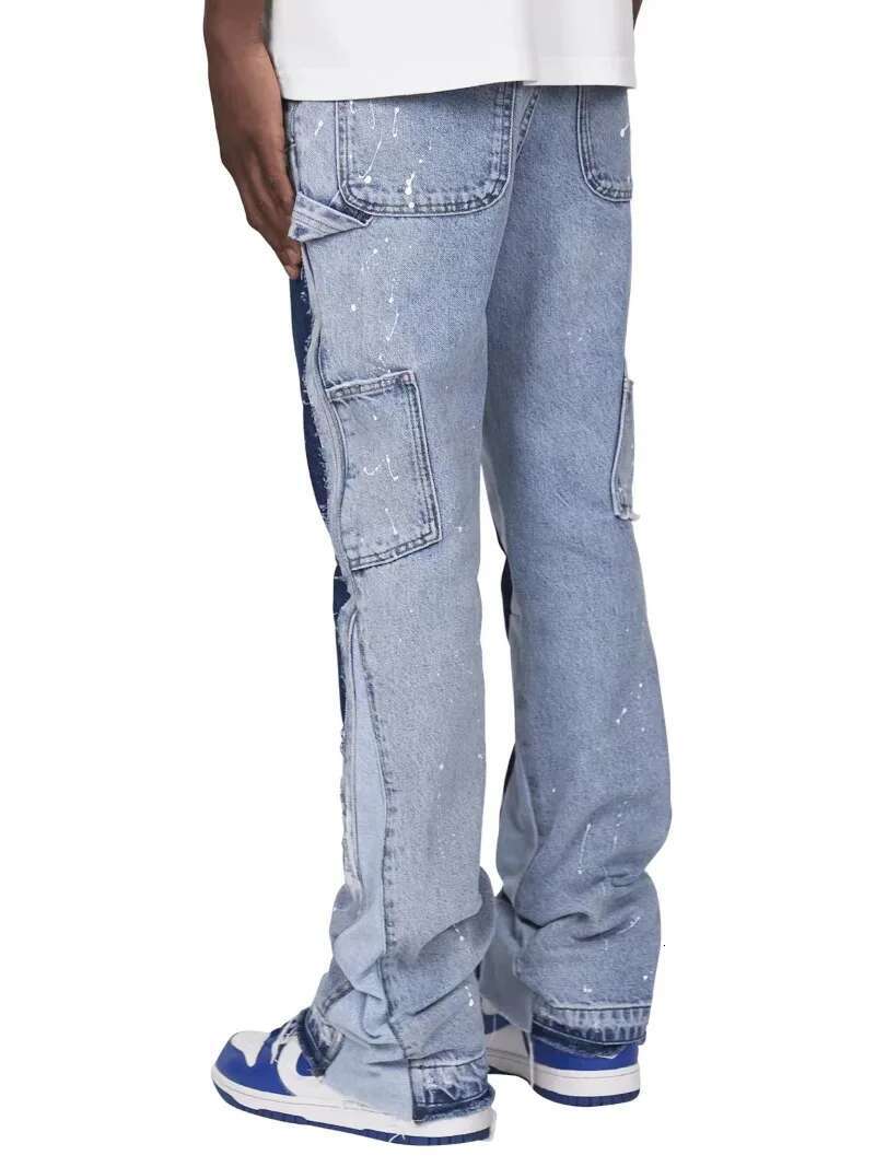 Punk High Street Raw Edge Micro-Trumpet Skinny Jeans Men Y2k Pants 2024 New Biker Rock Style Low-Rise Stretch Or Length Pants