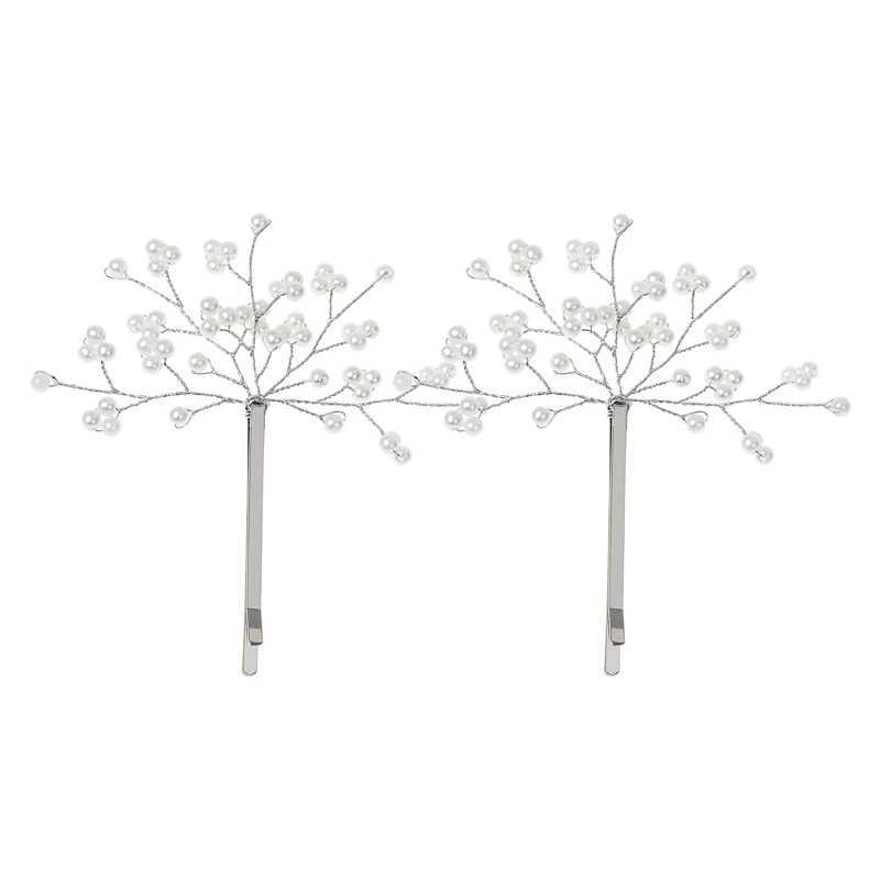 2pcs Jewelry Pearlet Bride Handmade Flower Crystal Pearls Bridal Hair Pins Set Wedding Hair Decor Hair Accessories for Wen X250306