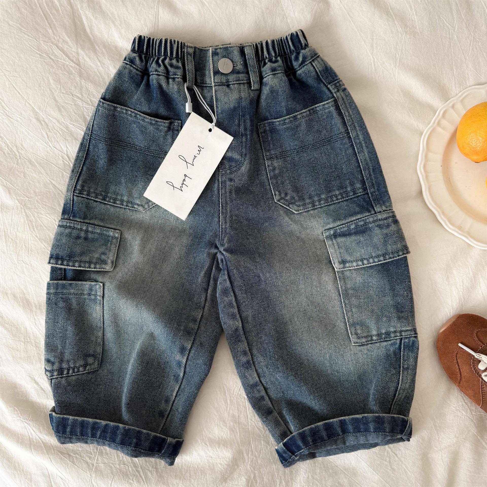 Ddmyshoesvip Spring New Collection Of Wear Children S Perforated Jeans Korean Edition Boys Pants Male And Female Baby Pants Trendy Style