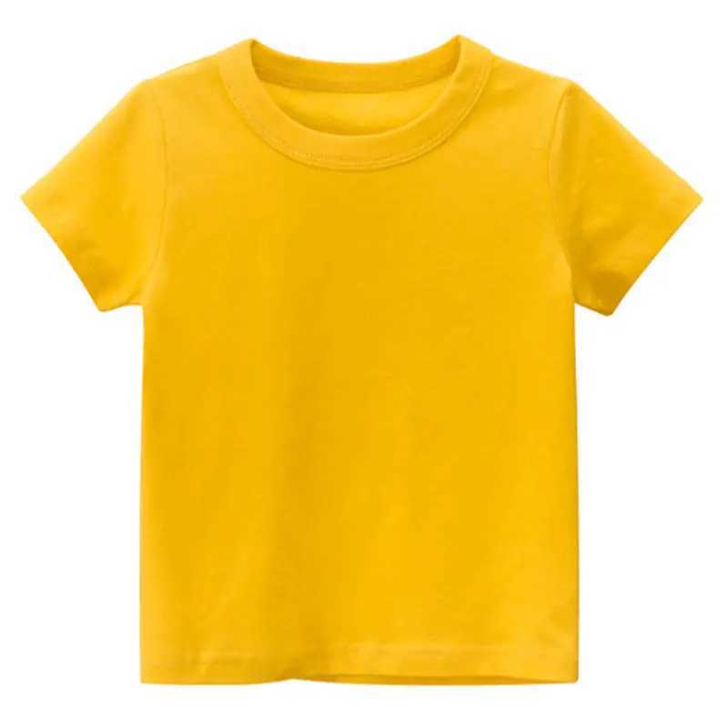 Kids Plain T Shirt Tops for Child Boys Girls Baby Toddler Solid Blank Cotton Clothes White Black Children Summer Tees 1-8 YearsT250306