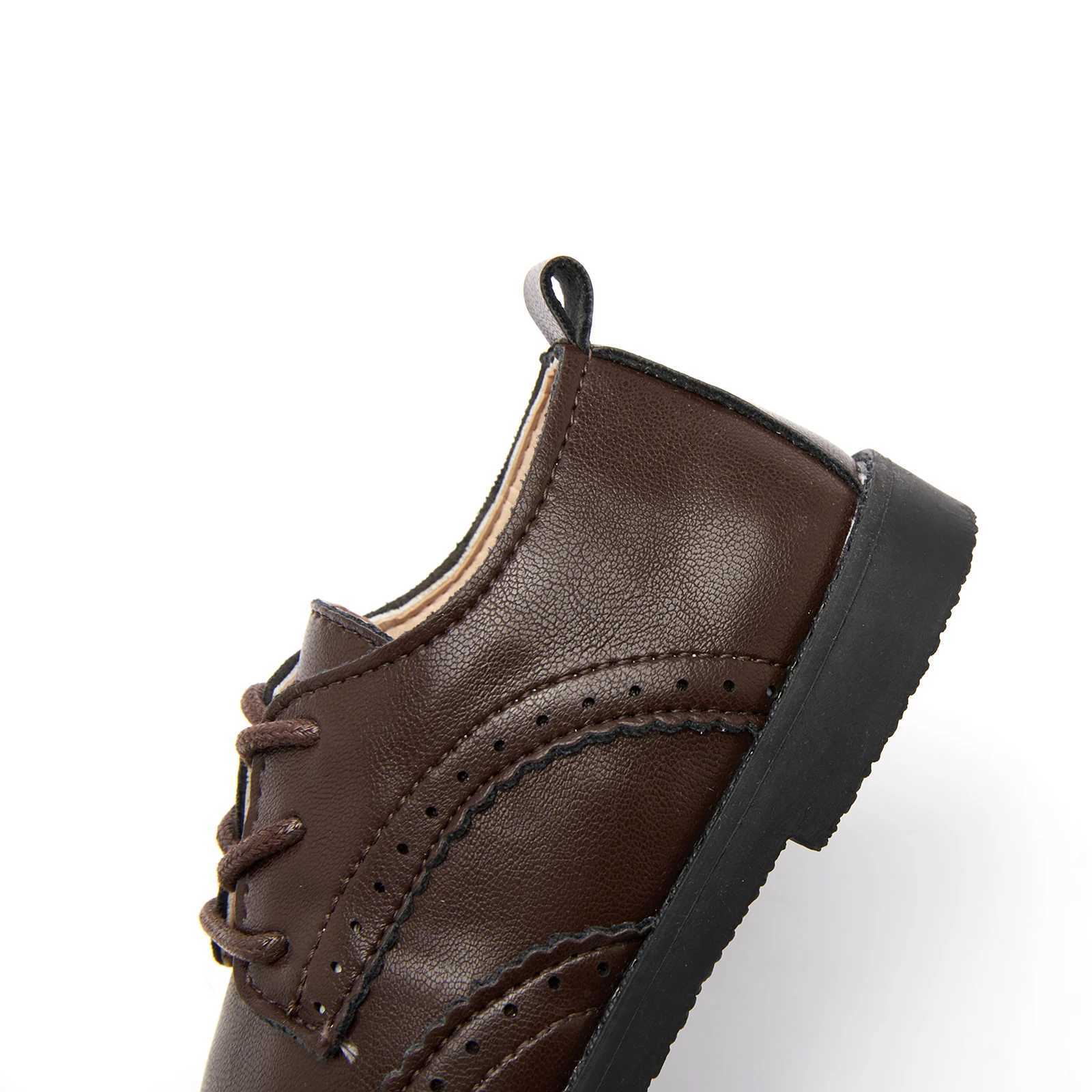 EOFK Boy Brogue Shoes For Baby Toddlers Kids Girls Little Children Formal Party Wedding School Uniform Leather Flats 21-30T250306