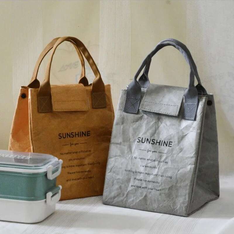 Paper Lunch Waterproof Insulation Bag Lengthen And Thicken Aluminum Foil Japanese Handbag Office Worker Student